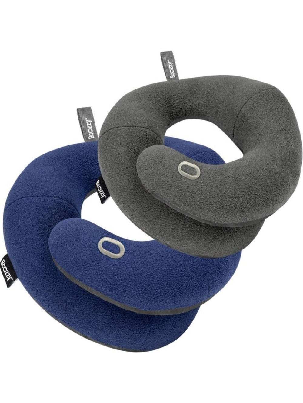 Travel Neck Pillow 2-Pack - XL Navy & Large Gray - Wraparound Chin & Neck